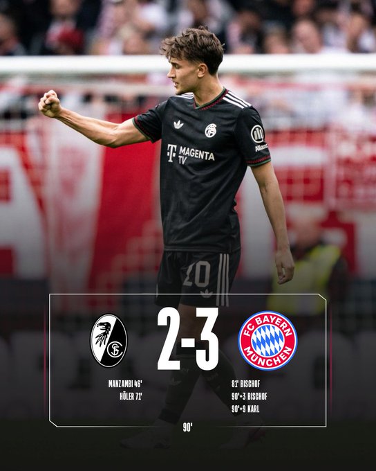 Resilient Bayern Rallies to Secure 3-2 Victory Over Freiburg sans Kane