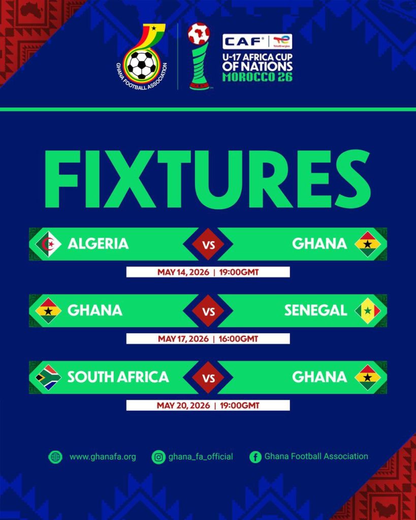 Ghana Tackles Tough Rivals in Tense AFCON U-17 Draw in Morocco