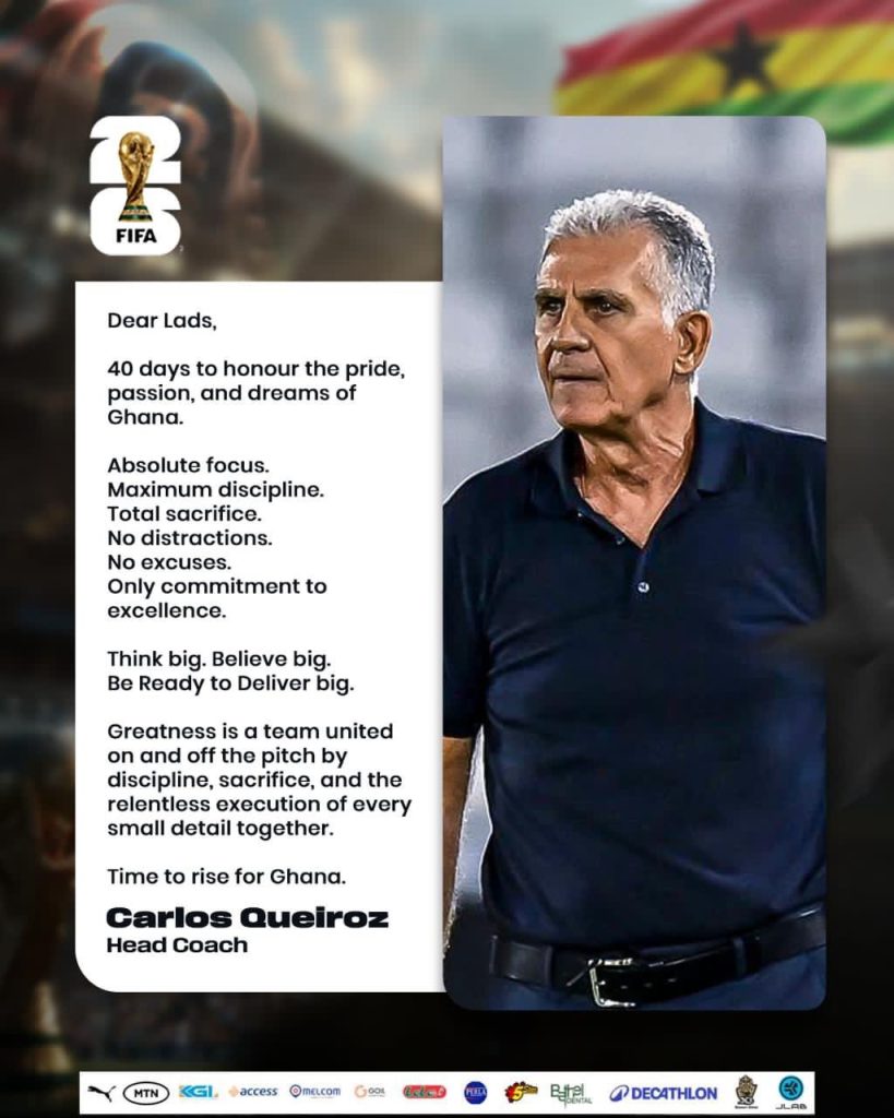 Queiroz Calls for Dedication as Ghana Seeks World Cup Success