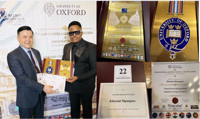 Khuzani Mpungose Honored with Esteemed Nelson Mandela Leadership Award at Oxford