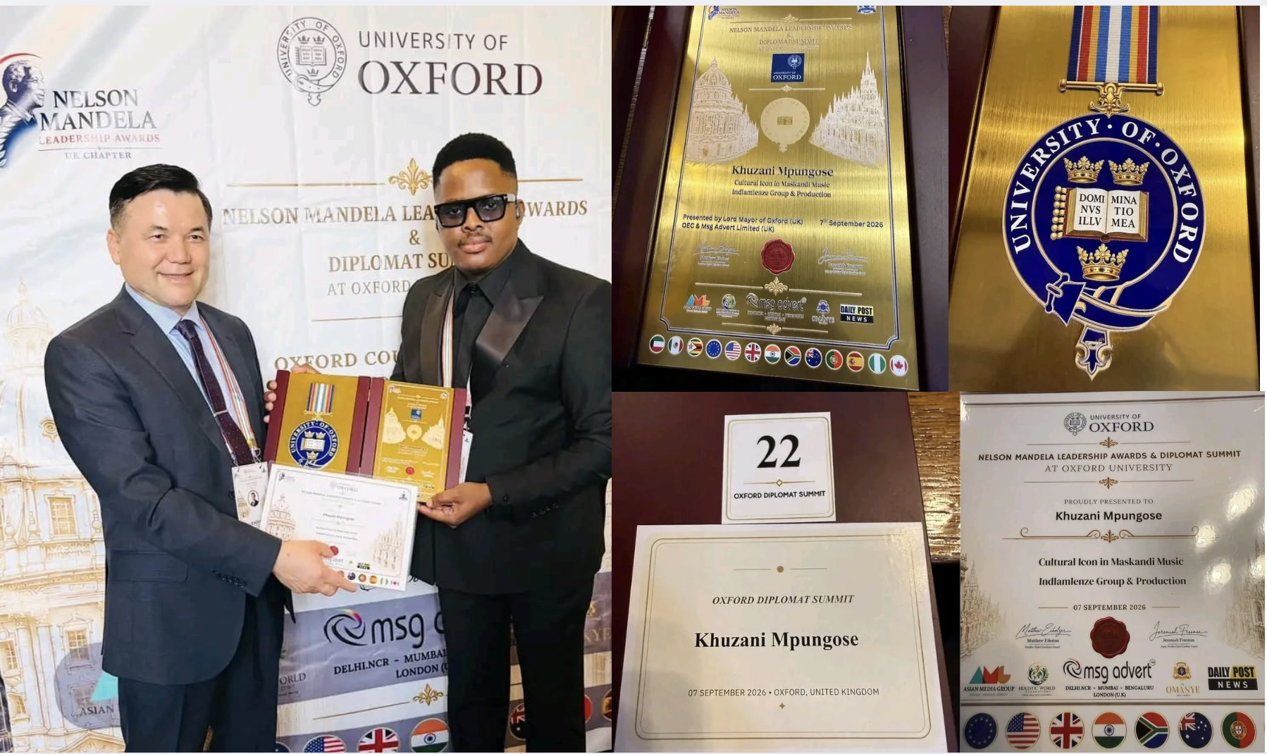 Khuzani Mpungose Honored with Esteemed Nelson Mandela Leadership Award at Oxford